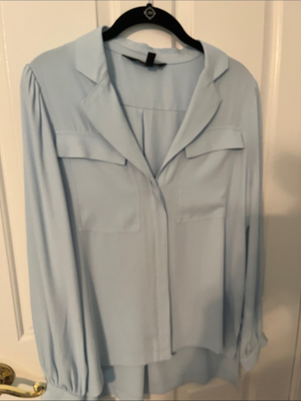 White House Black Market Light Blue Button-Down Blouse